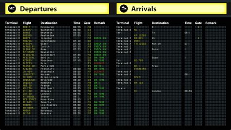 departed flights timetables